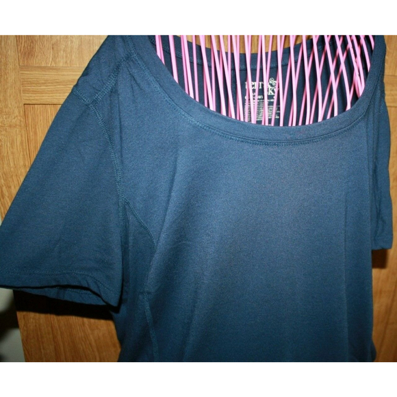 Terra & Sky Women's Top Short Sleeve  Navy Blue Size 1X(16W-18W) GUC - Picture 2 of 5